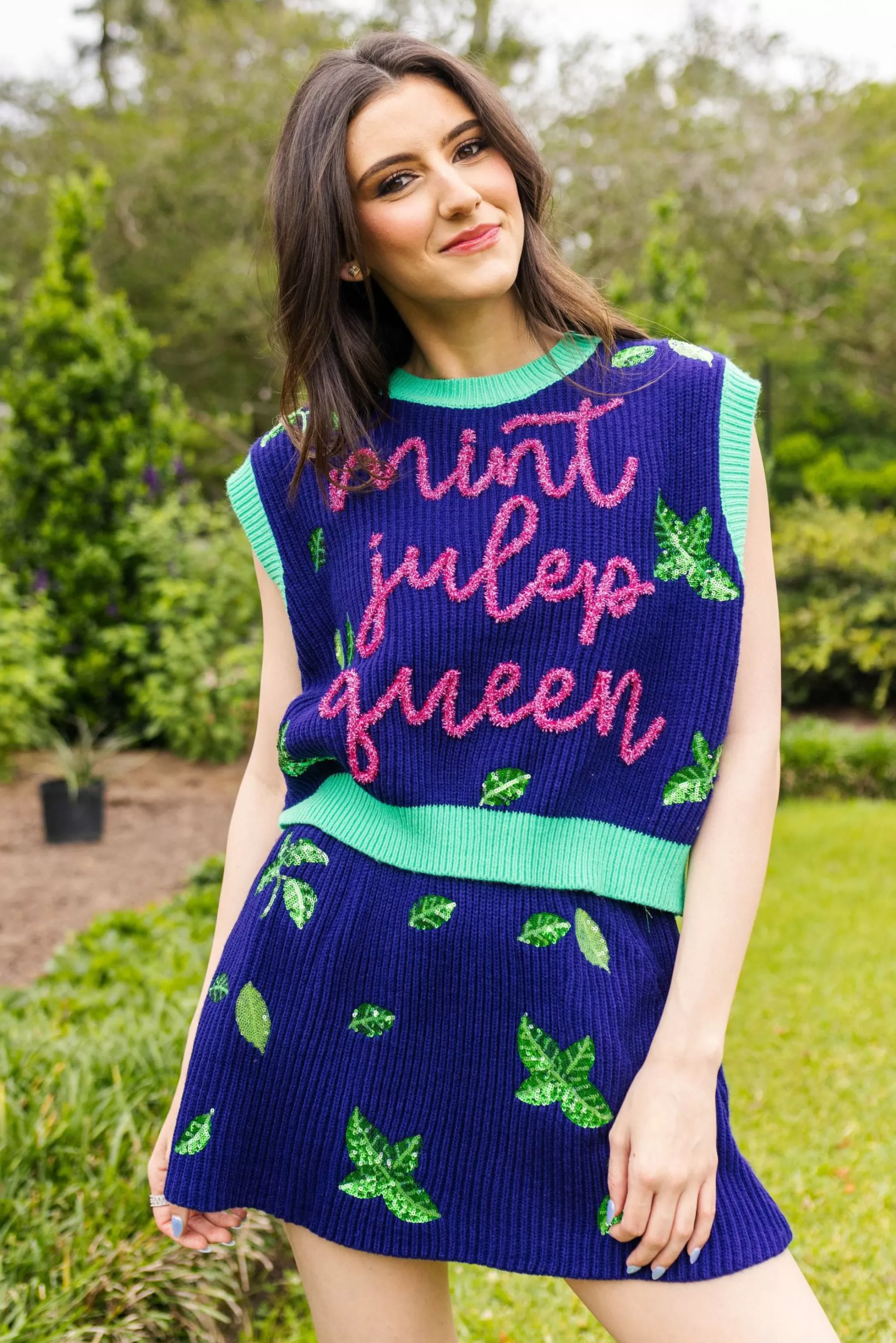 Queen Of Sparkles Mint Sweater Skirt